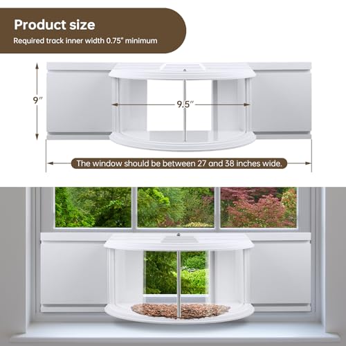 JOYSEUS Window Bird Feeder, 180° Clear View Bird Feeder, Durable and Elegant in-Window Bird Feeder for Watching Birds - Embrace The Delight of Bird Feeder.