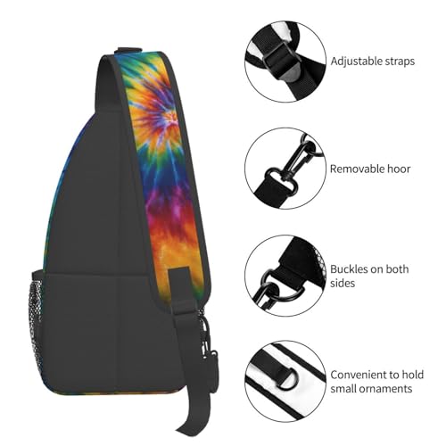 Tie Dye Sling Bag for Women, Crossbody Bag Colorful Sling Backpack for Men, Casual Shoulder Bags Lightweight Gym Outdoor Sports Travel Hiking Fishing Daypack - color: Tie Dye