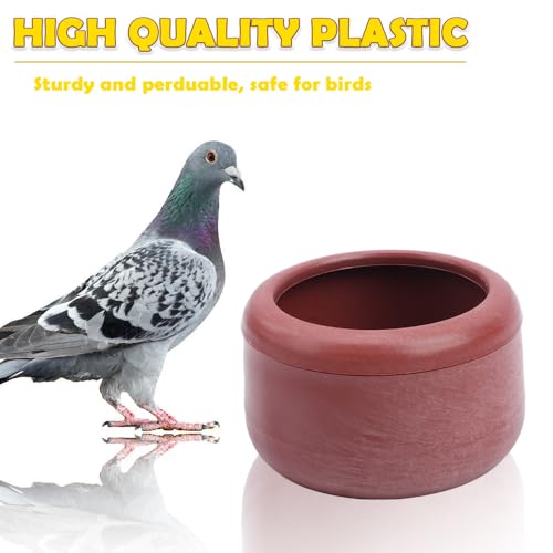 2 Pack Pigeon Plastic Feeder Bird Food Cup Feeding Bowl for Small Bird Pigeon Parrot Cockatiel Parakeet Conure Finch Chicken