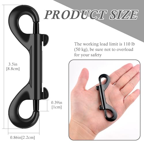 ERKOON 3.5 inch Double Ended snap Hooks,110lbs Metal Clips Load Capacity Zinc Alloy Double Sided Clips Heavy Duty Trigger Snap for Dogs Leashes/Water Bucket/Horse Feed/Hammocks Bolt snap (4 Pack) - size: 4 Pack
