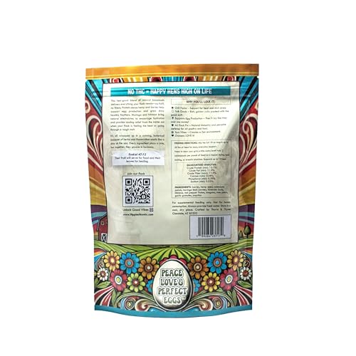 Thorns & Thyme Hippie Chix Mix Cooling Hemp Blend – Chicken Supplement for Heat Stress & Hydration – High-Protein Herbal Poultry Feed Supplement for Egg Production, Molting, Immunity & Pest Control
