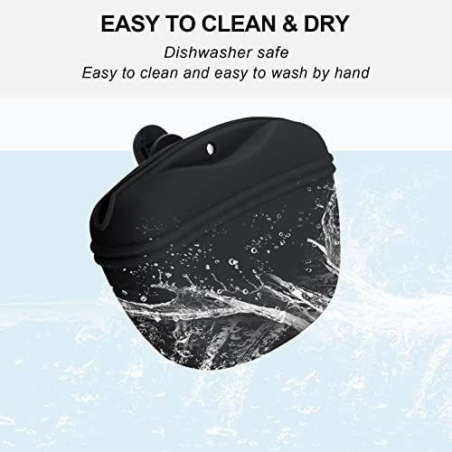 Left&Right Dog Clicker Training Kit,Silicone Dog Training Treat Pouch and Dog Clickers,Dog Treat Bag with Clicker Training for Dogs,Pet Treat Bag with Magnetic Buckle Closing and Waist Clip,Black - color: Black
