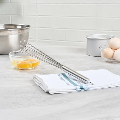 Restaurantware 12.5 in Stainless Steel Ball Whisk - German Standard Egg Beater with Ergonomic Handle, Dishwasher Safe - Manual Mixer Cooking Whisk for Baking, Stirring, Sauces, Beating - color: Ball Whisk, size: 12 1/2"