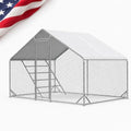 Efficraft Walk-in Chicken Coop, 9.8 x 6.5 x 6.5 ft, Cover & Perch | 9.8 x 6.5 x 6.5 ft walk-in metal run with stability braces, weather cover, and eucalyptus roosting perch. - size: 78"L x118"W x 78"H