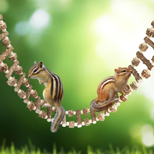 Bird Parrot Ladder Bridge Toy, Bird Swing Toy, Natural Pepper Wood Hanging Pet Chewing Toy, Rat Hamster Climbing Toys, Cage Accessories for Bird Parrot Rat Squirrel Sugar Gliders - size: 59.1 × 3.9 Inch