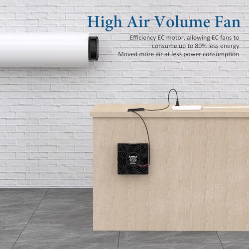 EC Axial Fan, Yeuzbur AC Vent Fan 110V 120V 240V Small Exhaust Fan 120mm x 38mm, for DIY Cooling Ventilation Exhaust Projects