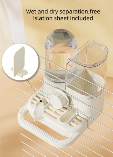 2-in-1 Bird Feeder Water Cup, Dual Perch for Cage | extured Non-Slip Stand, Includes Isolation Plate for Dry-Wet Separation, for Parakeets Cockatiels Finches