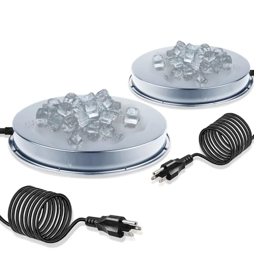 Chicken Water Heater for Winter, 110Watt Thermostat Heated Poultry Waterer Base with 9.8ft Power Cord，Suitable for Poultry Waterer (Silver, 11INCH-2PACK) - color: Silver, size: 11IN-2PACK