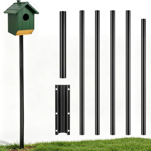 15 FT Telescoping Bird House Pole, Heavy Duty Bat House Mounting Pole | Adjustable outdoor mounting pole with ground socket for Purple Martin houses, birdhouses and bat houses in gardens and yards