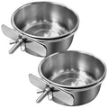 Tfwadmx Bird Feeding Dish Cups Parrot Food Bowl Clamp Holder Coop Cup, 2PCS Bird Cage Water Bowl for Parakeet African Greys Conure Cockatiels Lovebird Budgie Chinchilla