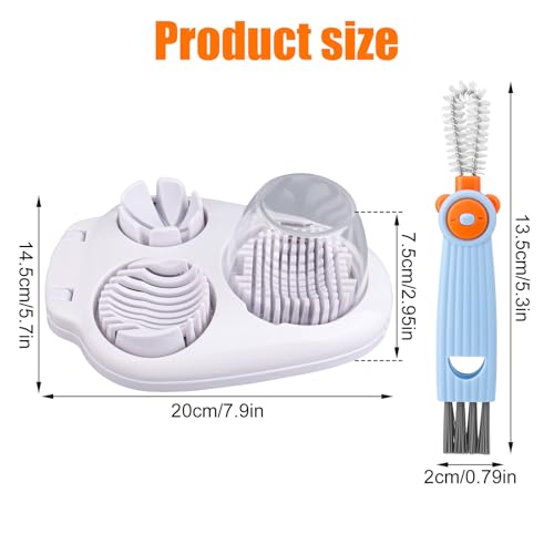 3-in-1 Egg Slicer with Cleaning Brush, 3 Slice Modes Egg Cutter Stainless Steel Dicer Multipurpose Kitchen Chopper Utensil for Hard Boiled Eggs Strawberry Tomato Butter Mushroom