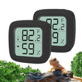 Black 2-Pack Reptile Thermometer and Hygrometer – Digital LCD Temp & Humidity Gauge for Bearded Dragon, Corn Snake, Hermit Crab, Iguana, Axolotl, Vivarium & Terrarium Setup - size: KD30M-Black-2PCS