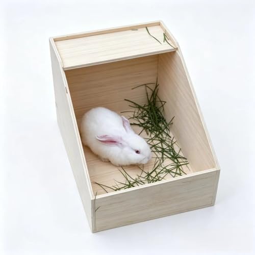 Rabbit Nesting Box, 18"x13"x12", Wood | 5" Entry Height, Fully Detachable Lid, For Breeding, Nursing & Nesting, For Rabbits, Chickens, Guinea Pigs, Chinchillas - size: 18"x13"x12"