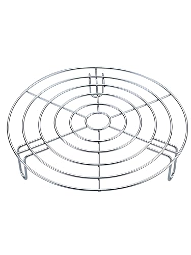Round Cooling Racks Dia 10.2", 304 Stainless Steel Steamer Rack, Canning Rack, Cake Cooling Rack Circle Wire Cooling Rack for Air Fryer, Instapot, Cake Pans (Height 2.8",10.2"/26cm) - color: White, size: 10.2"