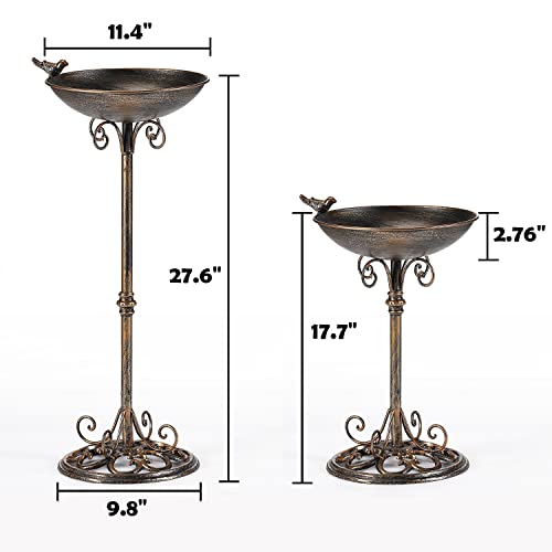 27.6" H Cast Iron BirdBaths for Outdoors,Metal Bird Bath for Outside | Standing Bird Feeder,Home Garden Lawn Yard Decorations - color: Birdbaths-C