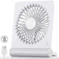 Koonie USB Desk Fan, Strong Wind Ultra Quiet Small Mini Fan | 220° Tilt Folding & 3 Speeds Adjustable, USB-C Powered Personal Fan for Home Office Desktop, White, NO BATTERY - color: White, size: 5.7 inch