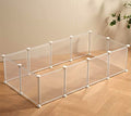 LURIVA Transparent Clear Small Animal Playpen, Guinea Pig Cages, Puppy Dog Playpen, Pet Playpen, Rabbit Bunny Indoor Fence Pen Enclosure, White Clear Plastic Playpen,12X12 Inch, 12Panels