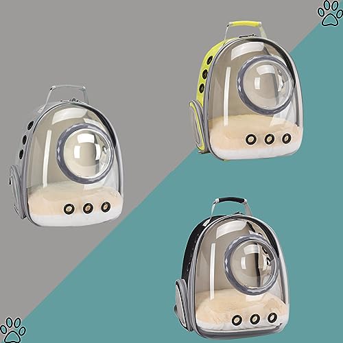 Bubble Cat Carrier Backpack, Transparent Pet Carrier Backpack for Small Puppy and Bunny, Space Capsule Bubble Cat Backpack Carrier, Airline Approved - color: Grey