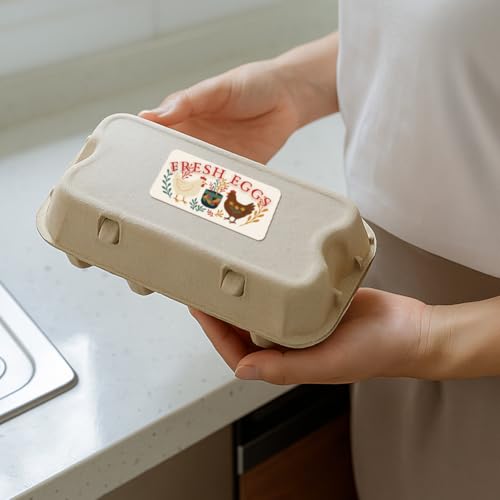 160 Pcs Farm Fresh Egg Carton Labels, Funny Egg Carton Labels Waterproof PET Adhesive Egg Packaging Sticker for Box Container Carton Farm Supplies - color: Funny Style