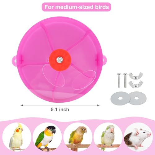 Bird Creative Foraging System Wheel Seed Food Ball Rotate Training Toy for Small and Medium Parrots Parakeet Cockatiel Conure (Purple) - color: Purple