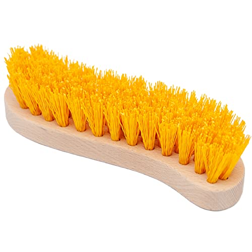 Scrub Brush - Stiff Bristle Brush for Deep Cleaning, Nylon Brush with Hard Bristle, Utility Hand Brush for Indoor and Outdoor, Wooden Scrubbing Brush, Hard Brush Heavy Duty Boot Hand Scrubber - size: 7.87"