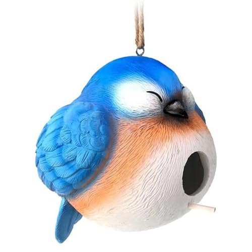 Spoontiques - Birdhouse - Garden Décor - Decorative for Yard and Garden Decoration - Hanging Novelty Birdhouse for Outdoor Patio - Blue Bird - color: Blue Bird