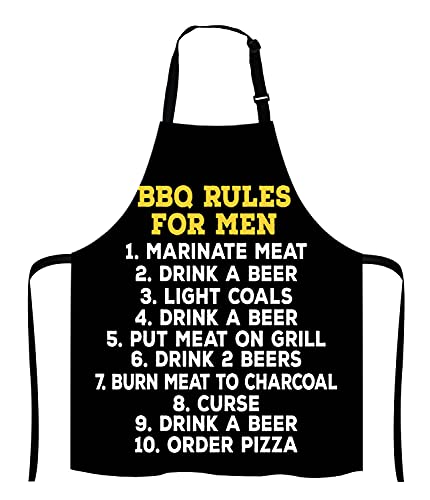 Barbeque Rules For Men BBQ Cooking Funny Novelty Apron - color: Multi Lf261