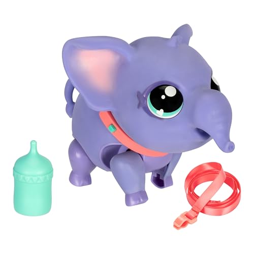 Little Live Pets My Walking Elephant Toots, Walks, Dances & Sways | 25+ sounds & reactions, includes leash & feeding bottle; interactive pet toy for kids ages 5+ - style: Walking Elephant