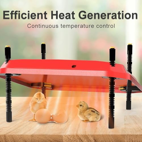 Chick Brooder Heating Plate, Brooder Heater for Chicks, Adjustable Temperature Height Adjustable Brooding Heater, Brooder Heat Plate Warmer for Baby Chick Duckling (Red) - color: Red