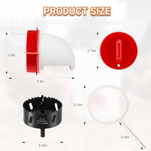 Chicken Feeder Port Kit 4 Pack, Cilkus DIY Automatic Poultry Feeder Cups for Buckets & Bins, No Waste Gravity Feed Chicken Feeder Ports with Covers for Hens, Ducks and Poultry (4-Pack) - size: 4-Pack
