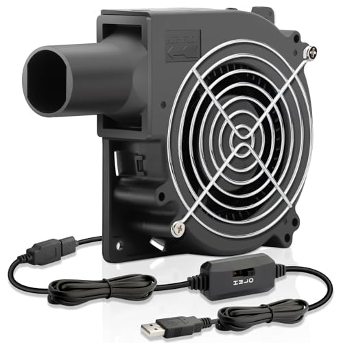 USB Cooling Blower Fan 5V 120mm x 32mm, with Speed Control | DC Brushless Centrifugal Fan for BBQ Inflatable Outdoor Camping Receiver DVR Xbox Modem AV Cabinet