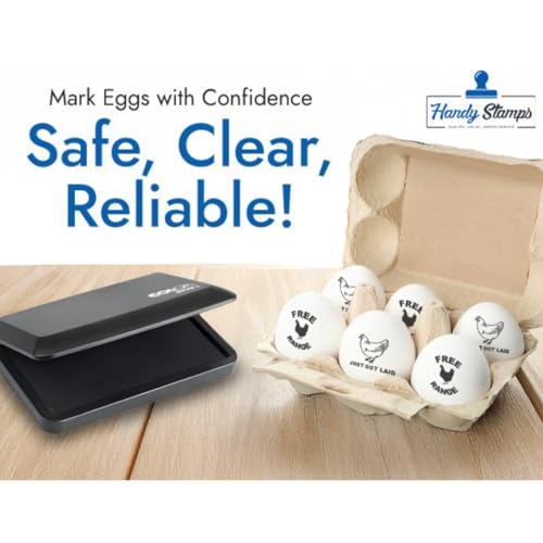 Handy Stamps Micro 1 Ink Pad - with Black Egg Safe Ink - Ideal for Marking Eggs