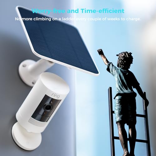 5V Solar Panel for Seucrity Cameres, for Bird Feeder Trail Cam, Ring Tapo Eufy Vicohome Eseecloud, Native USB-C, Micro-USB & DC 3.5mm*1.35mm 9.8 Ft Cable 23% Energy Conversion 180 Days Care Plan - color: 1 Pack Ring USB-C & Micro_USB & DC 3.5mm*1.35mm