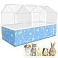 Rabbit Cage, 48" x 24" Large Pet Playpen Enclosure for Small Animal- Guinea Pig, Hamster, Bunny, Puppy, PVC Frame Chicken Coop with Waterproof Tarp & Mesh Cover Indoor Outdoor
