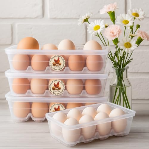 320 Pcs Farm Fresh Egg Carton Labels, Colorful Round Egg Handling Stickers Waterproof Self-Adhesive Egg Packaging Stickers for Box Container Carton Farm Supplies - color: Retro Style