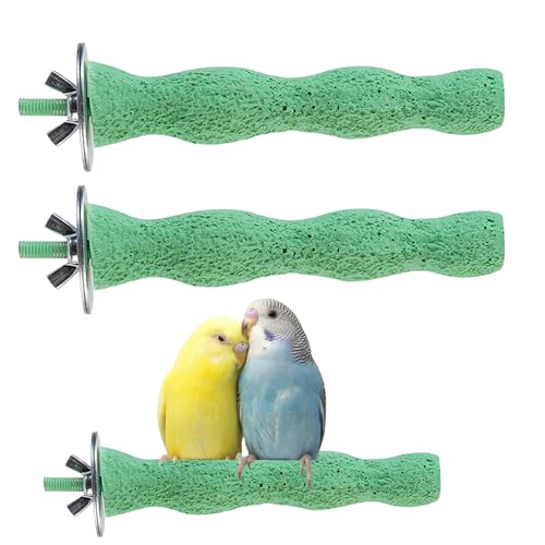 2 PCS Bird Beak Grinding Stone, Bird Perch Stands Anti-Slip Birds Parrot Cage Parakeet Nail Trimming Foot Claws Platform Beak Grinding Stone Washable Chewing Toys for Small Medium Parrot Budgies