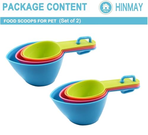 HINMAY Pet Food Scoops Plastic Measuring Cups Set, Set of 2 | Use for measuring pet food portions (dog, cat, bird, etc.) or even ingredients while cooking or baking.