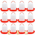 Funnymoom 12 Pack 1.5L Poultry Feeder Chick Waterer Kit Feeding and Drinker Bulk for Small Baby Chicken Duckling Goose Pigeons Quail Coop Accessories(Watering) - style: Watering