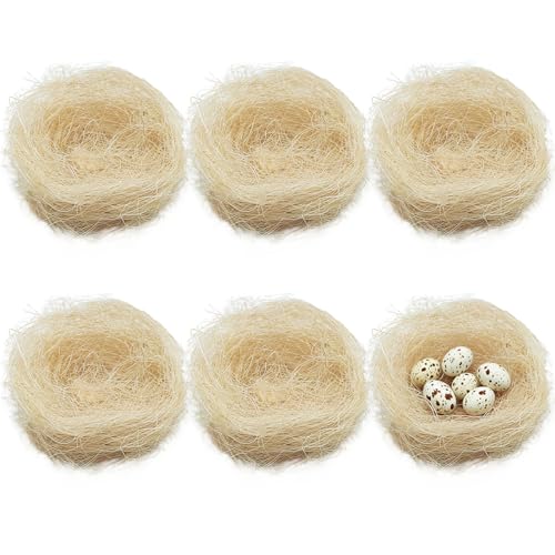 kathson Bird Nesting Materials Coconut Fiber Bird Nest Bedding Material Warm and Breathable Linen Silk for Bird Small Animals (6 Pack)