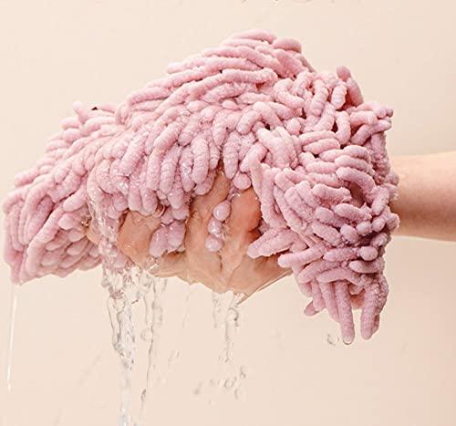 Cute Baby Hedgehog Hand Towel Soft Chenille Hanging Hand Towels Pink Animal Hand Dry Towels Absorbent Towels for Bathroom Kitchen - color: Pink