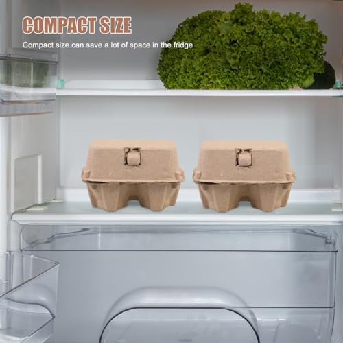 DOITOOL 25 Pack 2 Count Egg Cartons Bulk, Natural Paper Pulp Storage Container for Chicken Duck Eggs Small Cardboard Holder for Farmers Market Display Easter Party