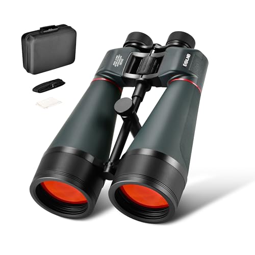 ESSLNB 20x80 Astronomy Binoculars for Adults, High Powered Stargazing Outdoor Waterproof Binoculars for Travel Bird Watching Hunting with BAK4 Prism FMC Lens Carrying Bag (Red) - color: Red