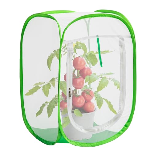 16" x 16" x 24" Pop Up Garden Mesh Plant Cover, Plant Protectors Mesh Plant Enclosure, Garden Net Cage Pest Protection Guard Tent with Storage Bag for Protect Plant Vegetable Fruit from Birds Insects - color: 16 X 16 X 24 Inch