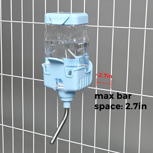 Vannon Small Pet Water Bottle, 25oz Top-Fill Cage Water Dispenser, Blue | Top-fill small pet water bottle with a spring-free stainless steel nozzle for everyday hydration and easy refills. - color: Blue, size: 25oz