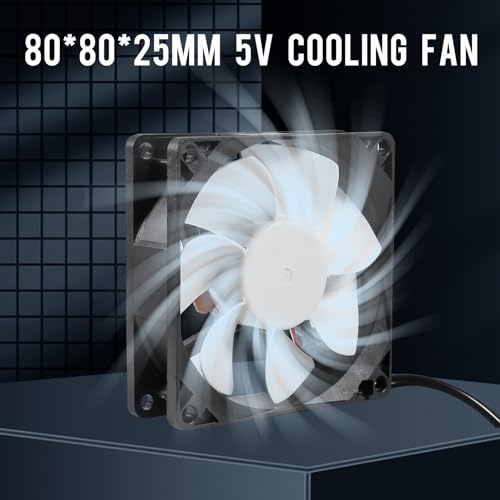 2PCS 80mm 8cm LED Blue Computer Case Cooling Fan 80x80x25mm USB 8025 5V USB Cooling Fan PC Computer CPU Cooling Fan - color: 2PCS 5V USB LED