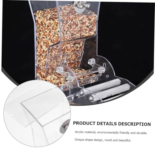 Tofficu Suction Cup Acrylic Bird Feeder for Seed Feeding No Spill Food Feeding Station with Hanging Design Suitable for Indoor and Outdoor Wild Birds