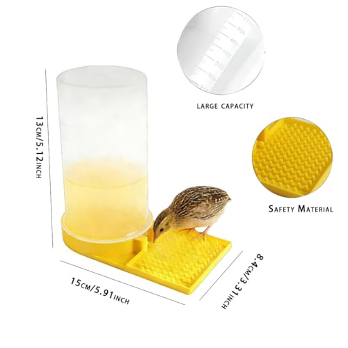 Large Capacity Quail Water Feeder with Small Cleaning Brush,Button Quail Supplies for coturnix cage,Baby Chick Water Feeder for Poultry Starter,Universal for Baby Chicks/Baby Birds(3pcs)