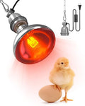 Heat Lamp Bulbs for Chickens Coop Brooder with Plug in Cord,On/Off Switch,150 Watt E26 Reptile Heat Lamp Bulb Infrared Red Light for Chicks,Birds,Ducks,Dogs,Cats