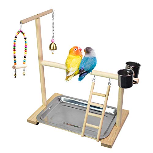 Bird Playground Parrot Playstand, Stand Fun Straw Bell Toys, Ladder Hanging Swing Chew Exercise Toys, for Conure Macaw Cockatiel Finch Small Animals - color: M-200