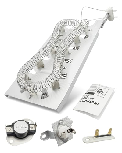 Dryer Heating Element Kit Fit for Maytag MED3500FW1 MED5500FC1 MED5500FC2 MED5500FW1 MED5500FW2 MED5630HC0 MED5630HC1 Fit for Whirlpool WED5100HC0 WED5100HC1 WED5100HC2 WED5100HC3 - style: 1 x MED6230HW1 heating element, 1 x 279973 dryer thermostat fuse k